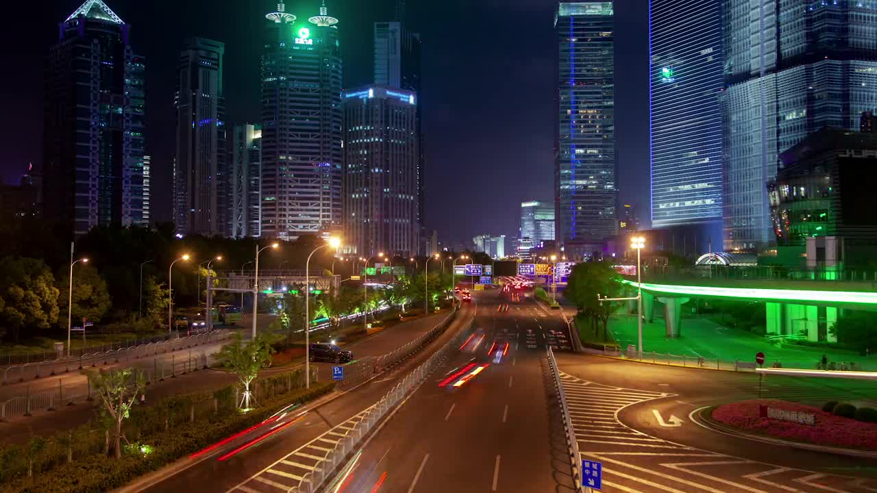 Download Stock Video Fast Traffic On A Shanghai Road At Night Live Wallpaper For PC