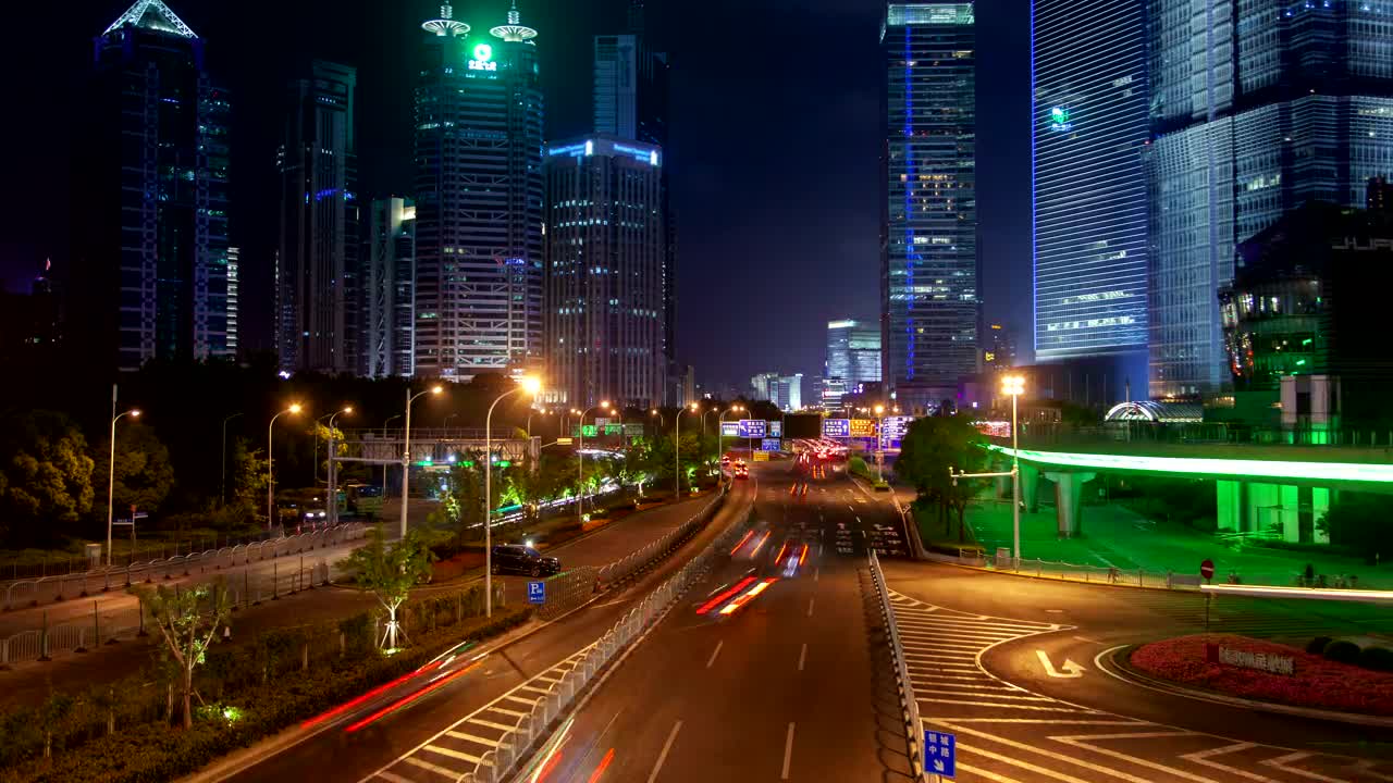 Download Stock Video Fast Traffic In Shanghai Highway At Night Live Wallpaper For PC