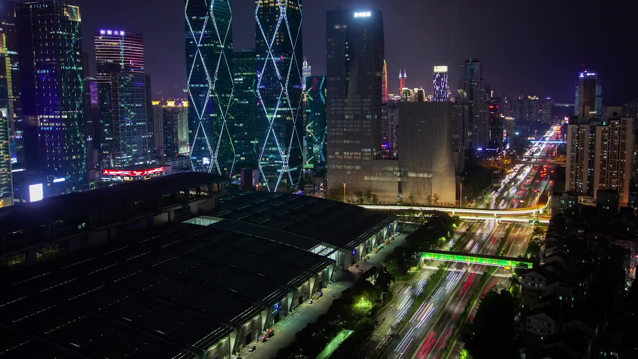 Download Stock Video Fast Traffic And Skyscrapers On A Shenzhen Night Live Wallpaper For PC