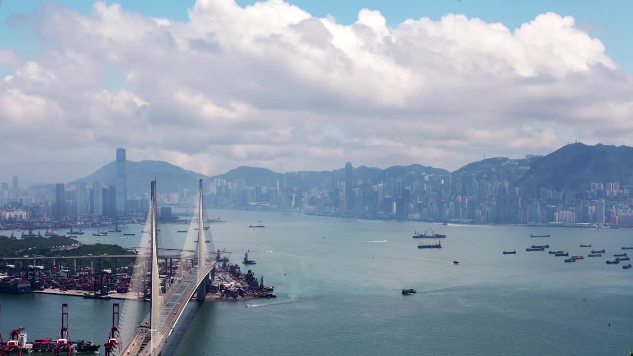 Download Stock Video Famous Hong Kong Bridge And Cityscape Live Wallpaper For PC