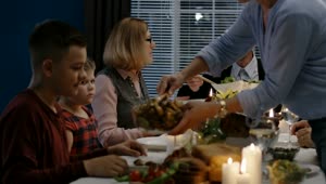 Download Stock Video Family Enjoying Thanksgiving Dinner Live Wallpaper For PC
