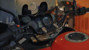 Download Stock Video Handlebars Of A Motorcycle In A Mechanical Workshop Live Wallpaper For PC