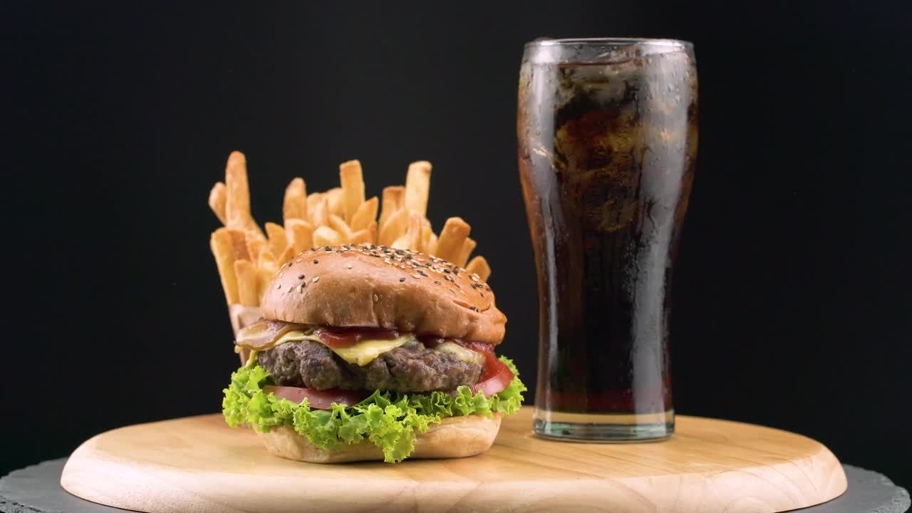 Download Stock Video Hamburger With French Fries And Soda Live Wallpaper For PC