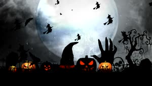 Download Stock Video Halloween D Animation On The Cemetery At Night Live Wallpaper For PC