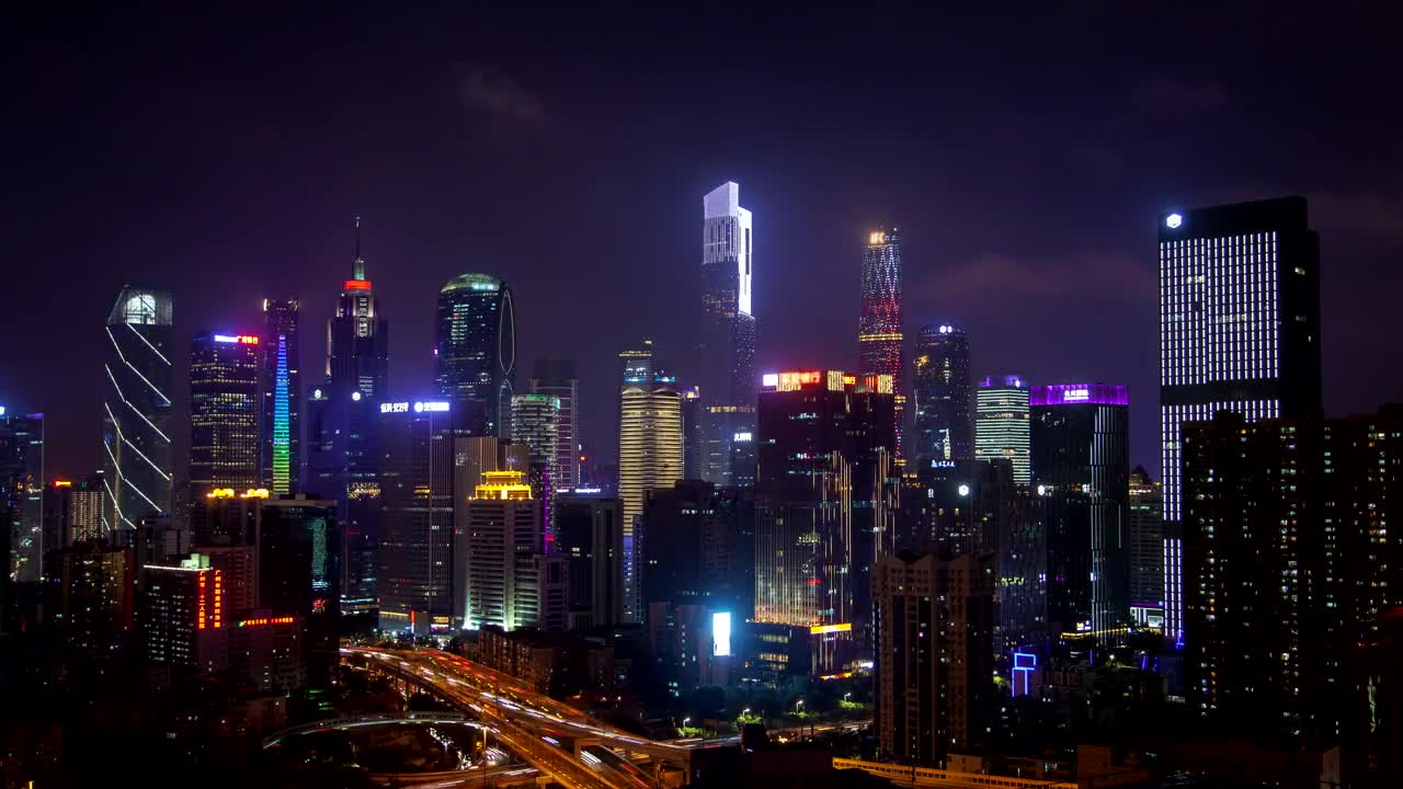 Download Stock Video Guangzhou Downtown Flashing Skyscrapers Live Wallpaper For PC