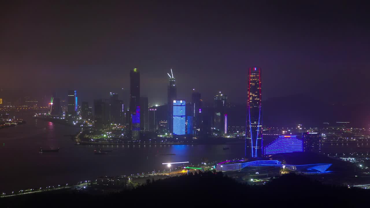 Download Stock Video Guangdong Illuminated Skyscrapers At Night Live Wallpaper For PC