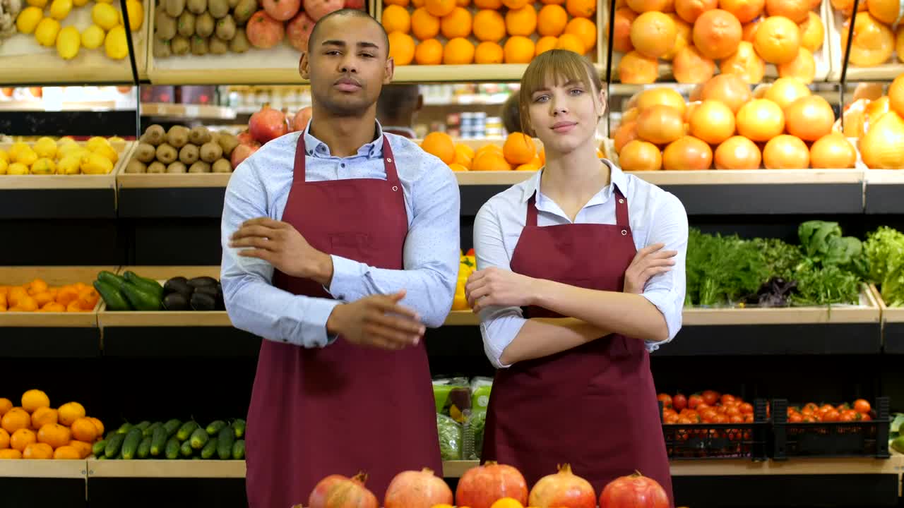 Download Stock Video Grocery Store Staff Folding Their Arms Live Wallpaper For PC