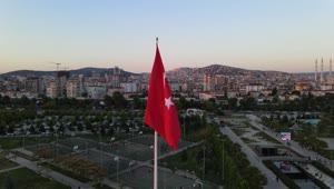 Download Stock Video Great City View Around A Turkish Flag Live Wallpaper For PC