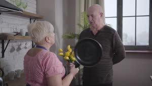 Download Stock Video Grandma Threatens Grandpa With Frying Pan Live Wallpaper For PC