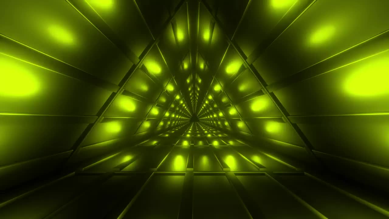 Download Stock Video Going Through A Triangular Tunnel Lit Up In Green Live Wallpaper For PC