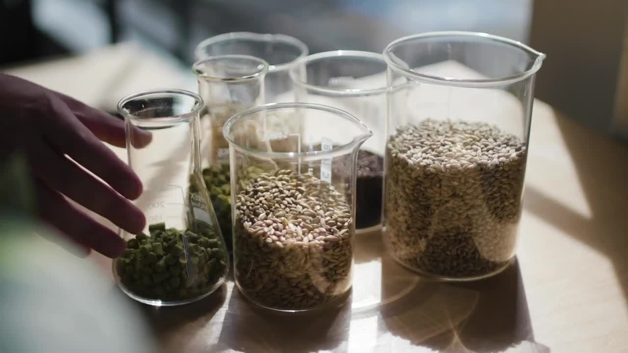 Download Stock Video Glass Beakers With Barley Seeds Live Wallpaper For PC