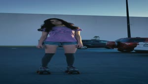 Download Stock Video Girl Gently Skating In A Parking Lot Live Wallpaper For PC