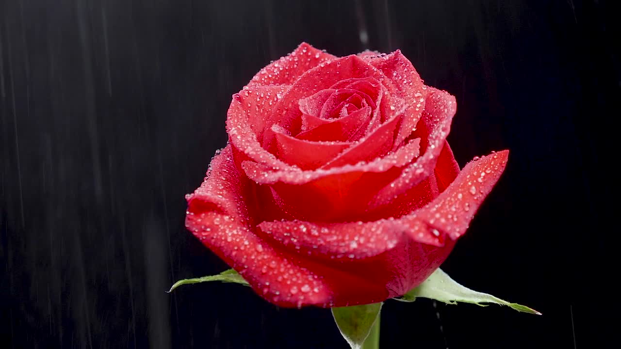 Download Stock Video Gentle Water Drops Falling On A Rose Live Wallpaper For PC