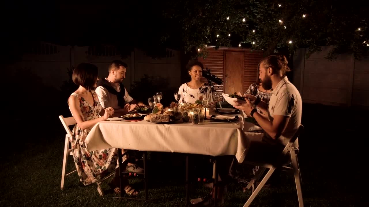 Download Stock Video Friends Reunion Dinner In The Garden Live Wallpaper For PC