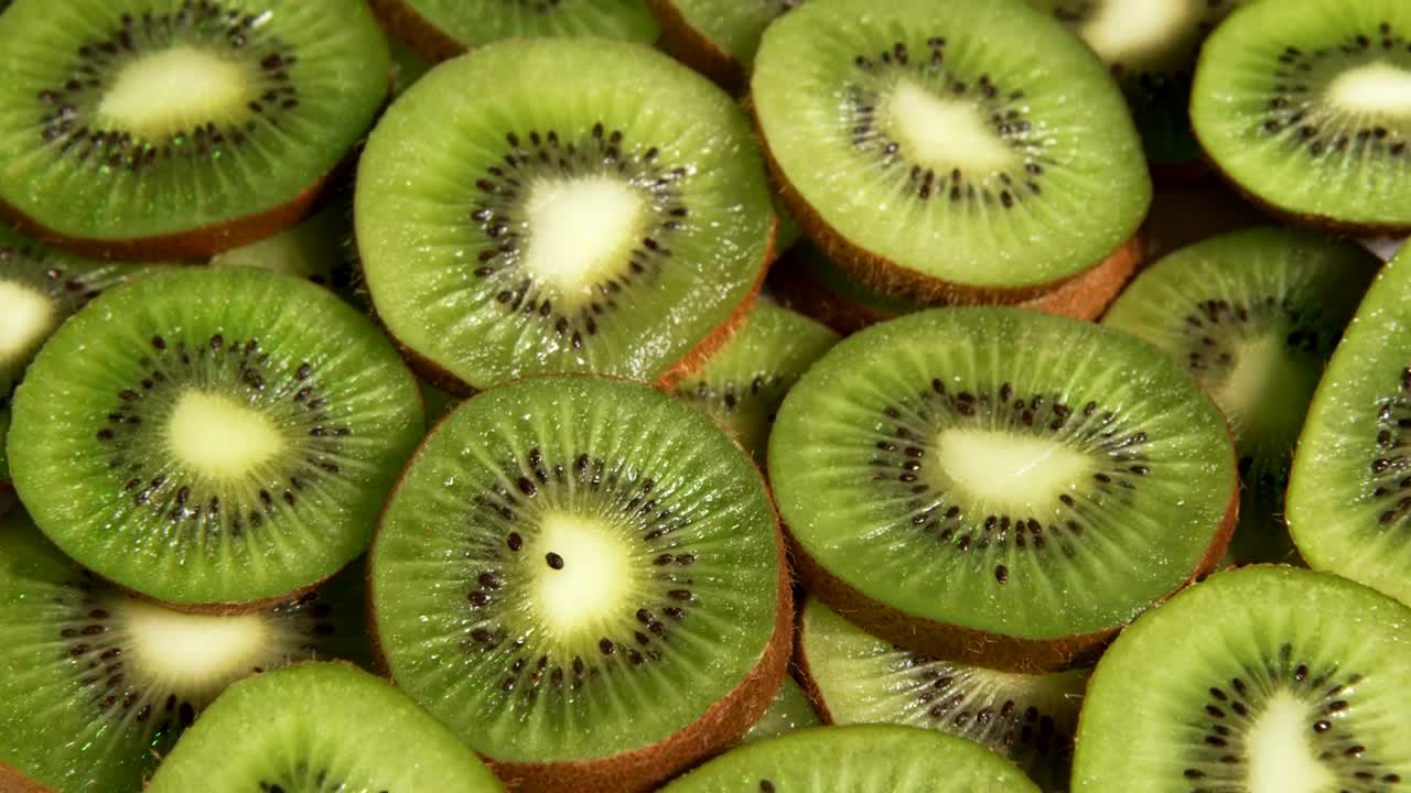 Download Stock Video Kiwi Fruit Slices Spinning On A Plate Animated Wallpaper