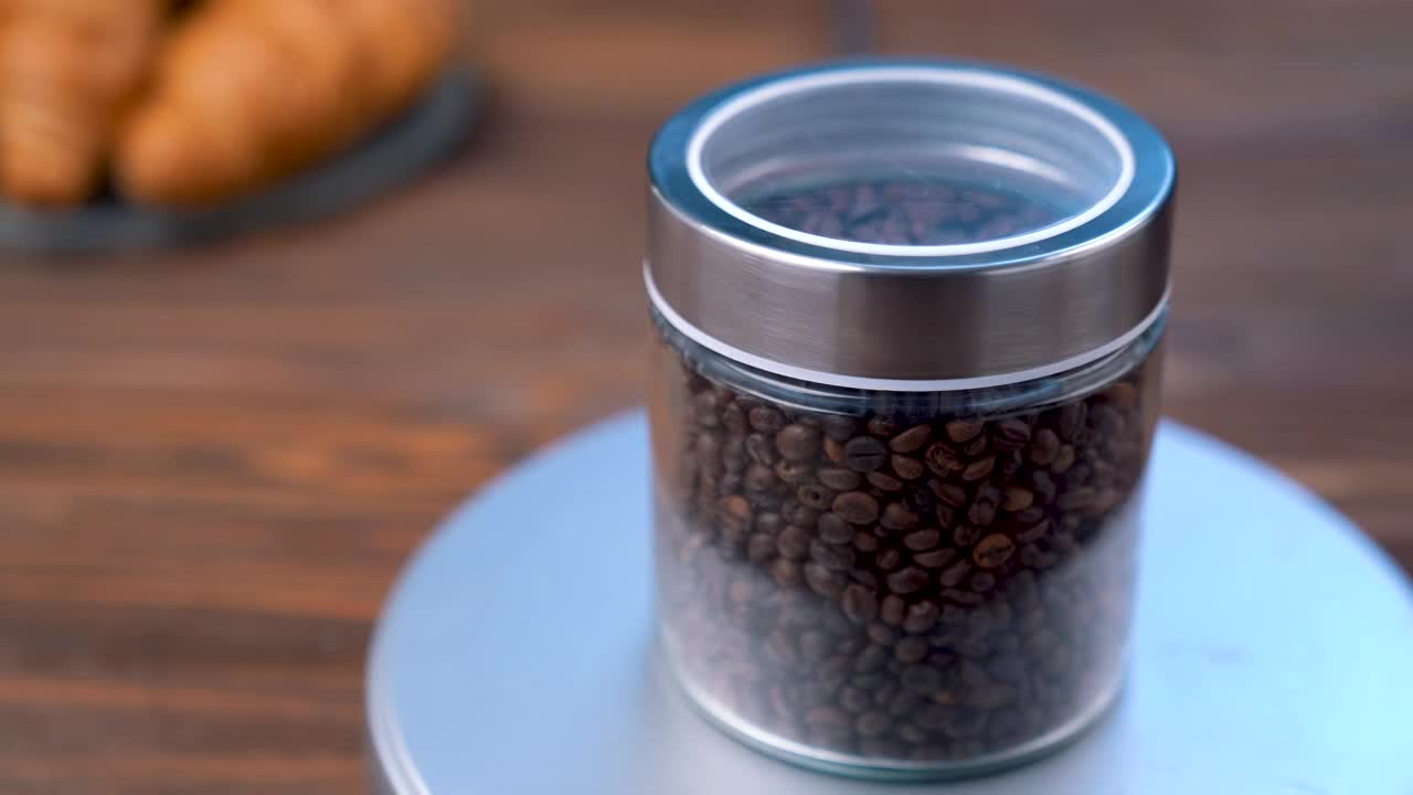 Download Stock Video Jar With Coffee Beans Animated Wallpaper