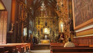 Download Stock Video Interior Of A Baroque Church With Statues And Gilt Details Animated Wallpaper