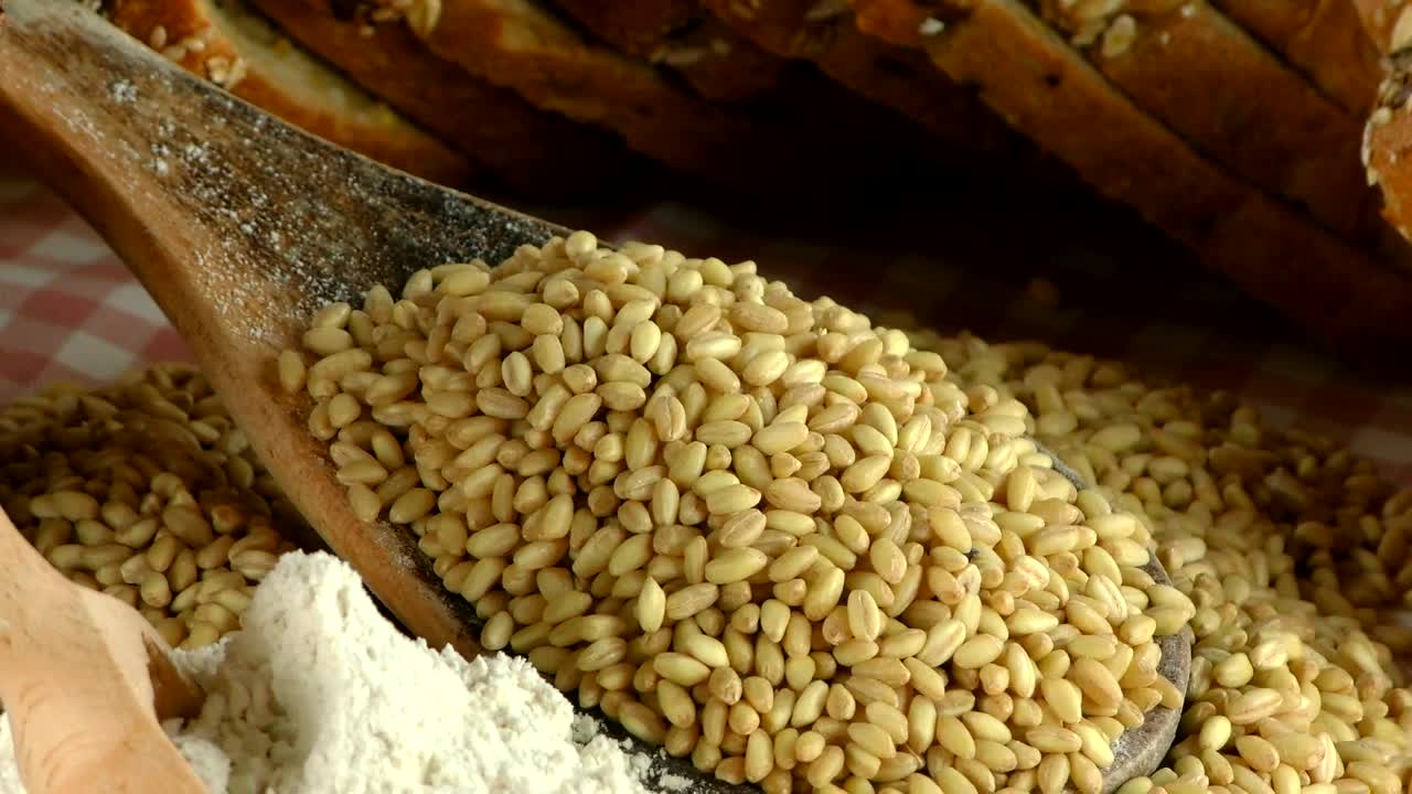 Download Stock Video Ingredients To Prepare Whole Wheat Bread Animated Wallpaper