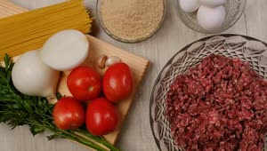 Download Stock Video Ingredients For Preparing Meat Balls Animated Wallpaper