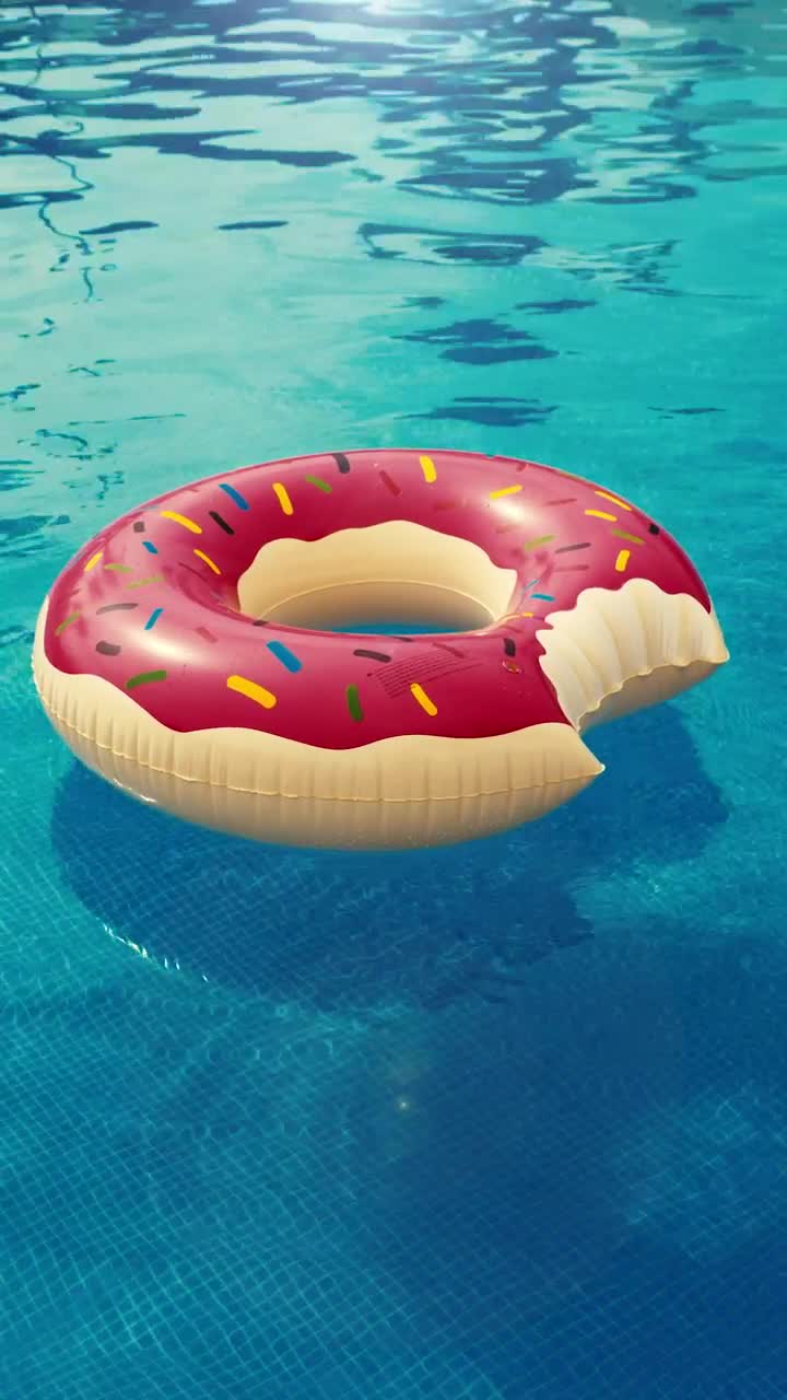 Stock Video Inflatable Pool Ring Floating In A Pool Animated Wallpaper