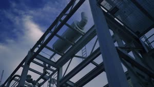 Download Stock Video Industrial Structure Built With Metal Beams Animated Wallpaper