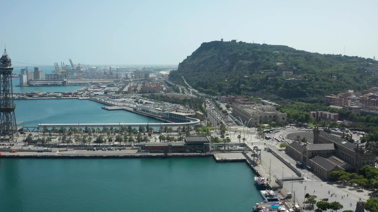 Download Stock Video Industrial Port In Barcelona Animated Wallpaper