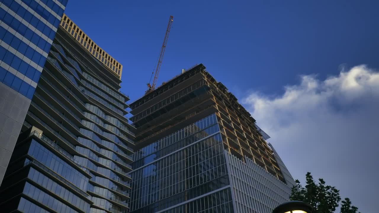 Download Stock Video Immense And Modern Building Under Construction Animated Wallpaper