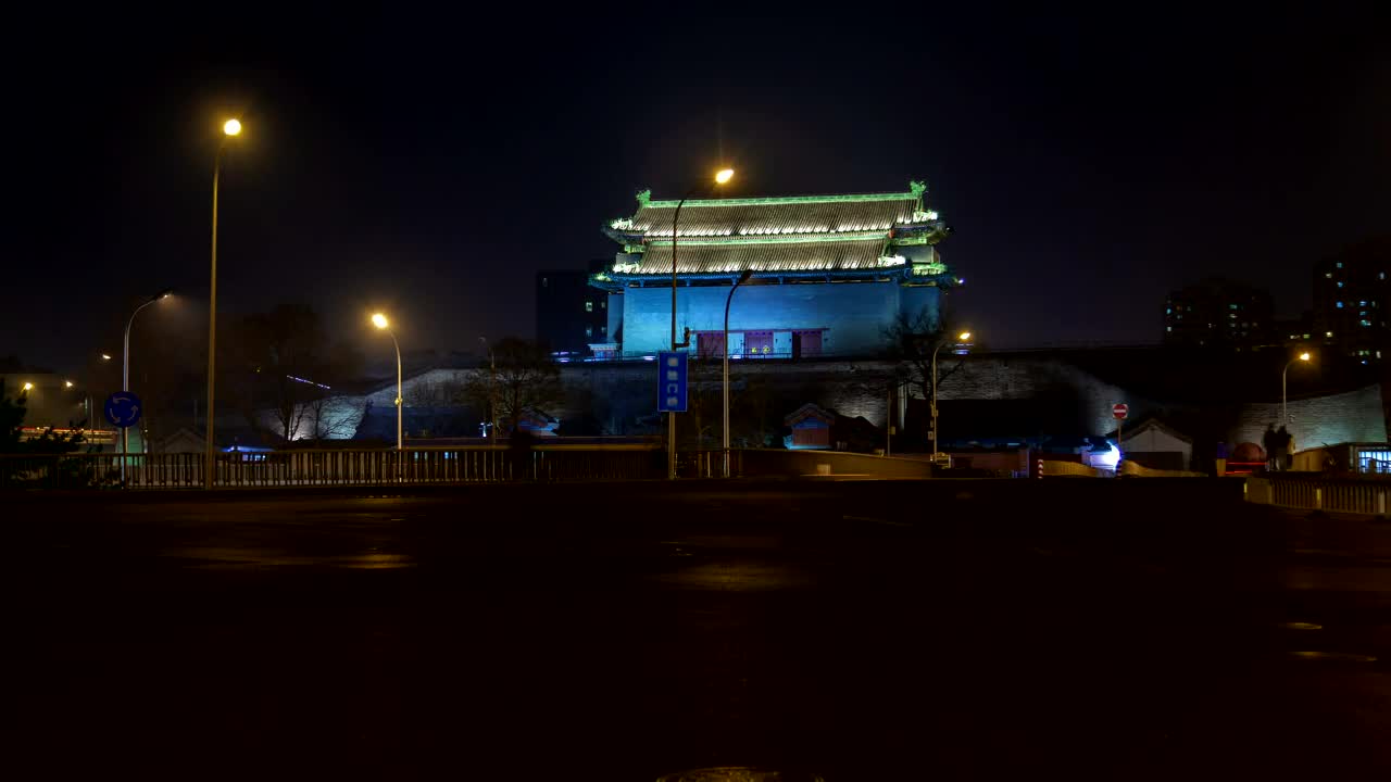 Download Stock Video Iluminated Chinese Historic Building And Traffic Animated Wallpaper