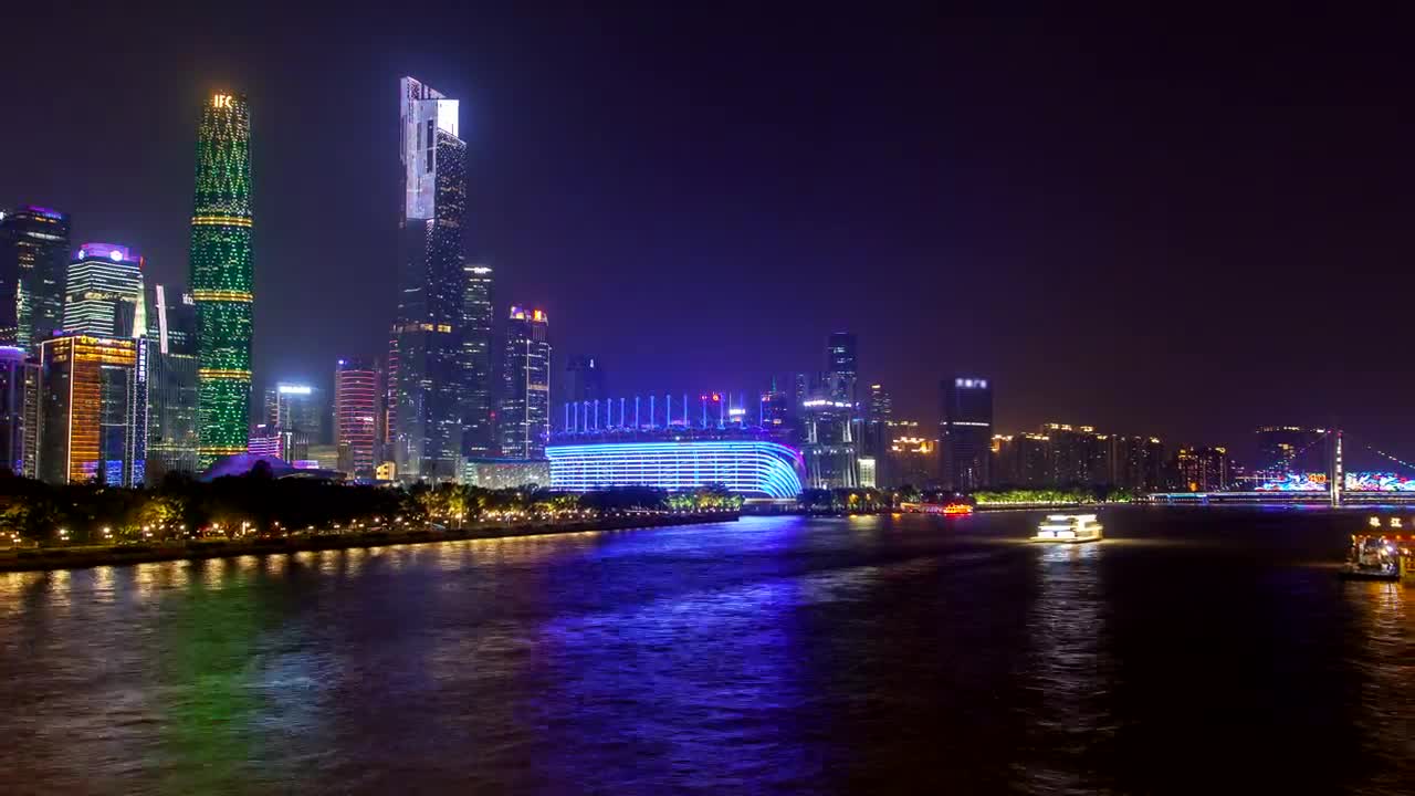 Download Stock Video Illuminated Ferries And The City Slyline At Night Animated Wallpaper