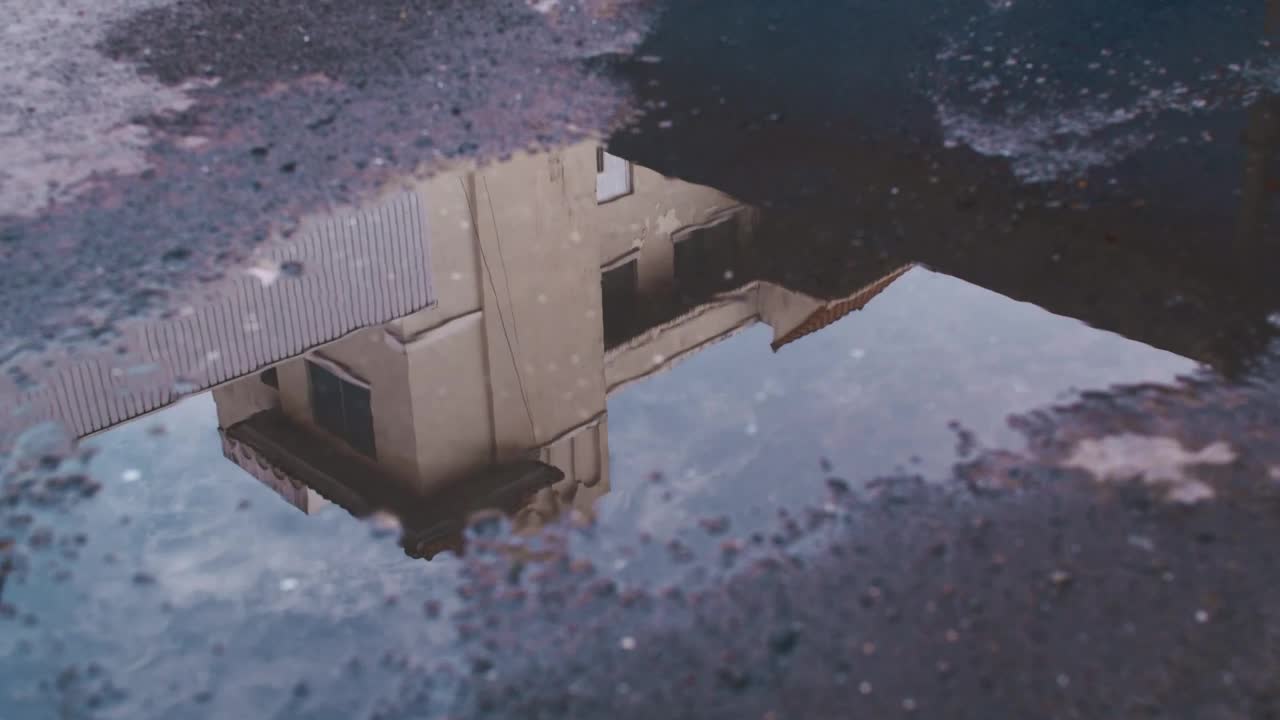 Download Stock Video House Reflected In A Puddle Animated Wallpaper