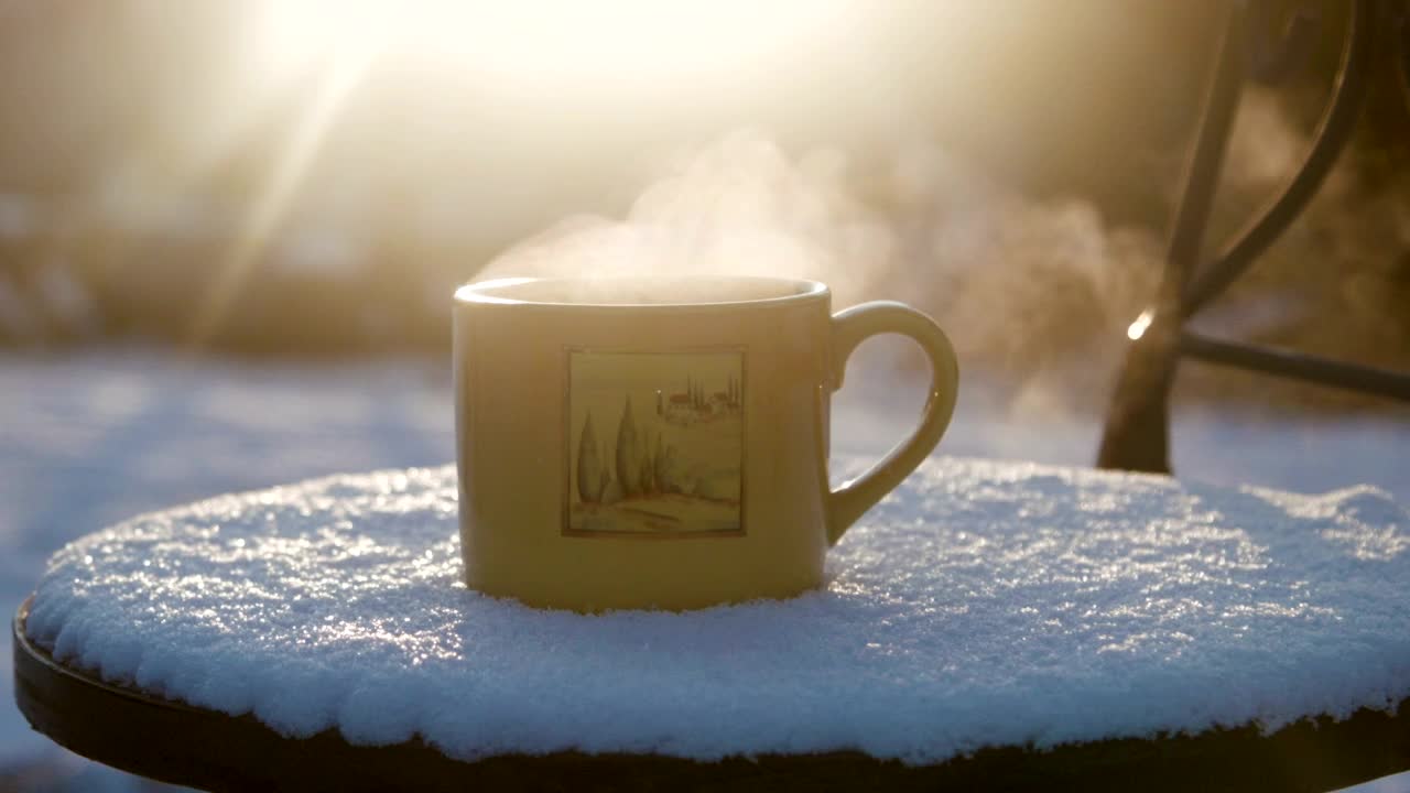 Download Stock Video Hot Beverage And Steam Outdoors Animated Wallpaper