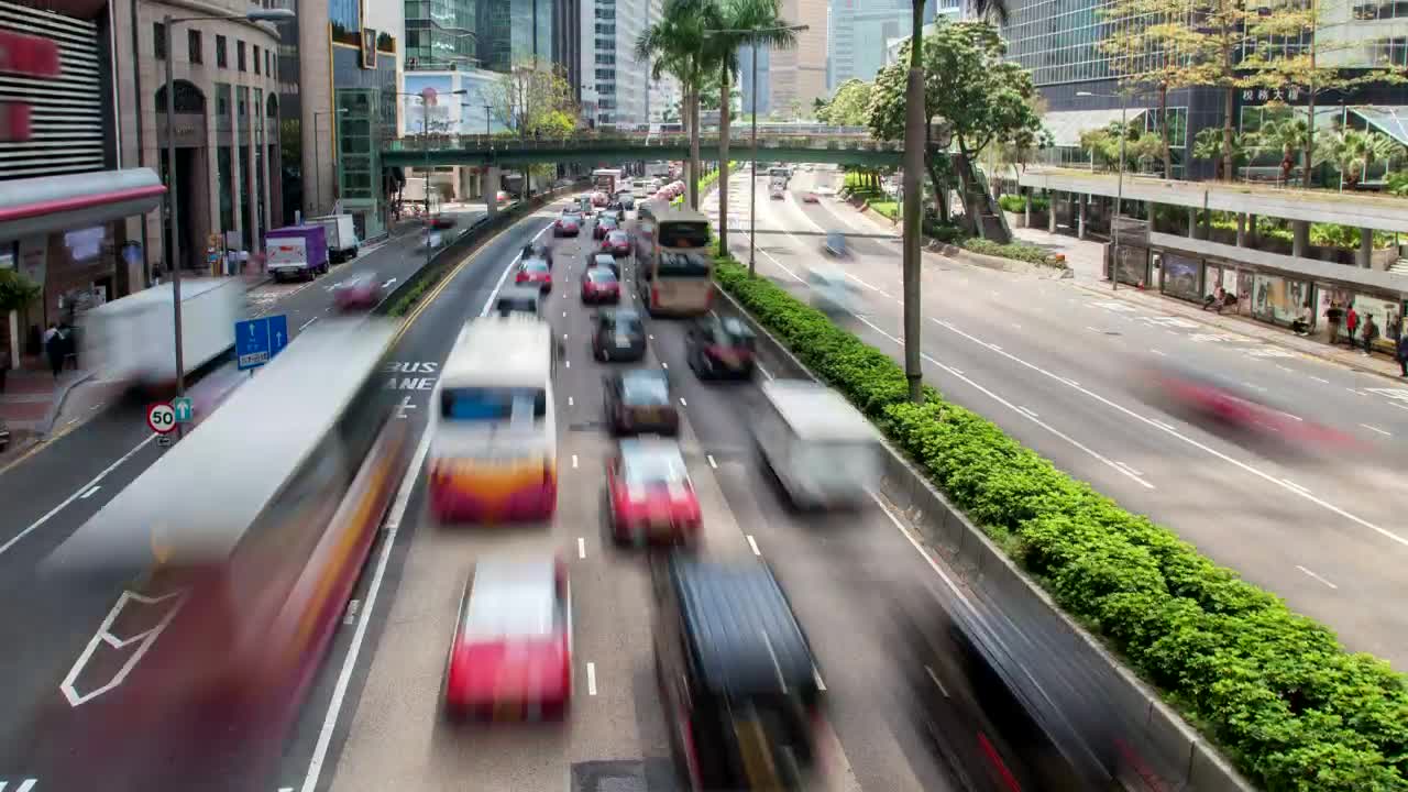 Download Stock Video Hong Kong Traffic And Skycrapers Animated Wallpaper