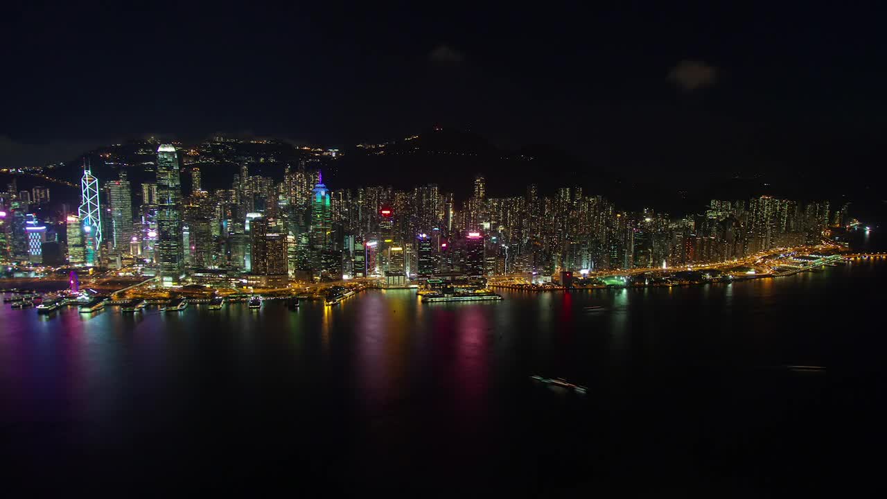 Download Stock Video Hong Kong Skyline At Night Animated Wallpaper