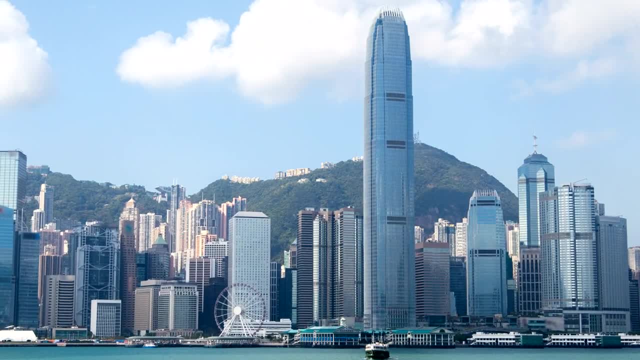 Download Stock Video Hong Kong Skyline Panorama At Daytime Animated Wallpaper