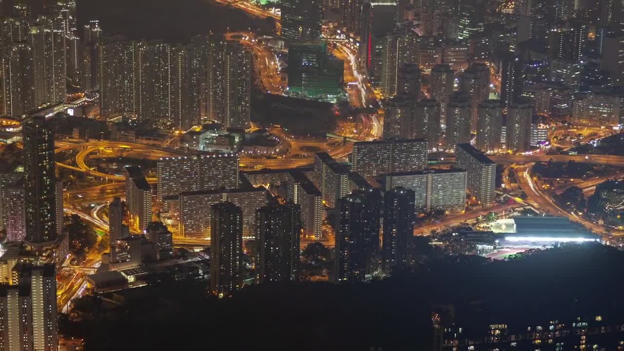 Download Stock Video Hong Kong Cityscape And Traffic At Night Animated Wallpaper