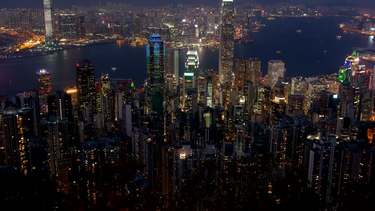 Download Stock Video Hong Kong Cityscape At Night Animated Wallpaper