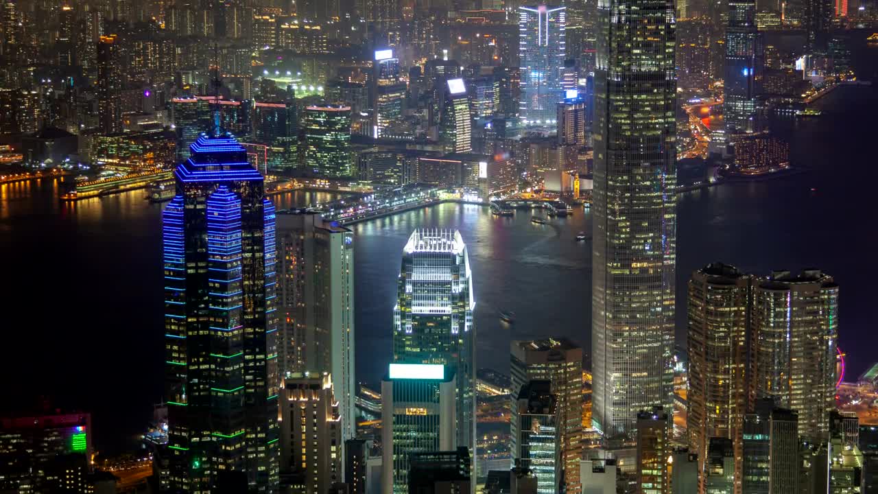 Download Stock Video Hong Kong City Lights Animated Wallpaper