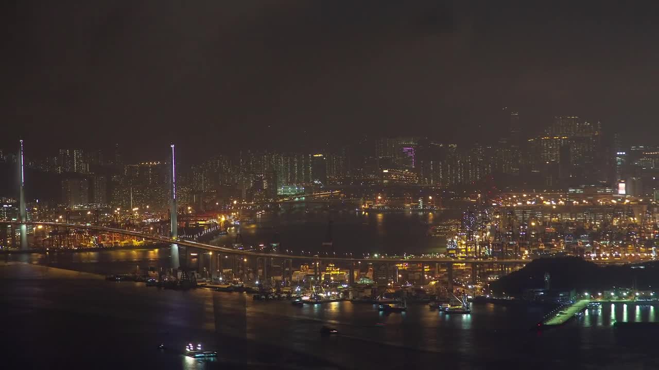 Download Stock Video Hong Kong City And Harbor And Night Animated Wallpaper