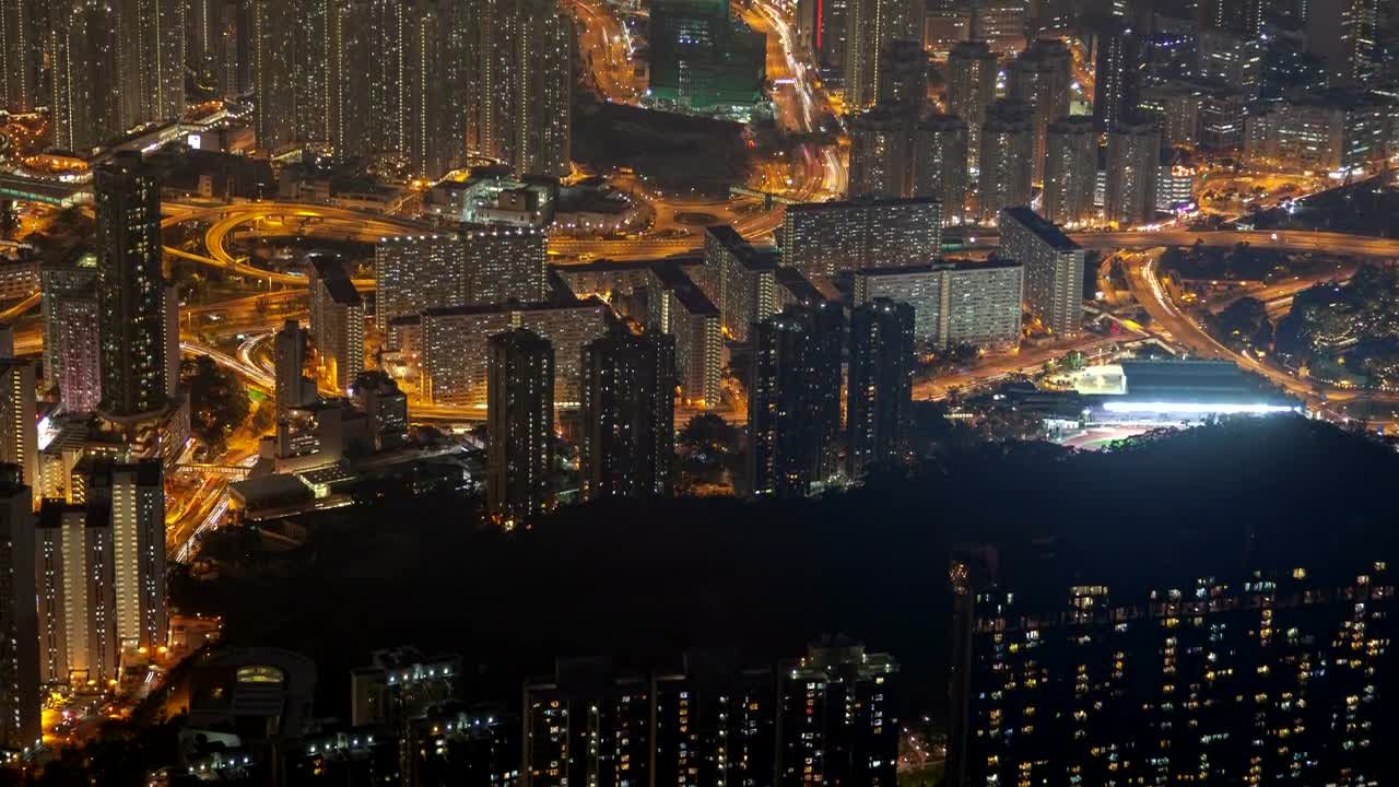 Download Stock Video Hong Kong Aerial Cityscape At Night Animated Wallpaper