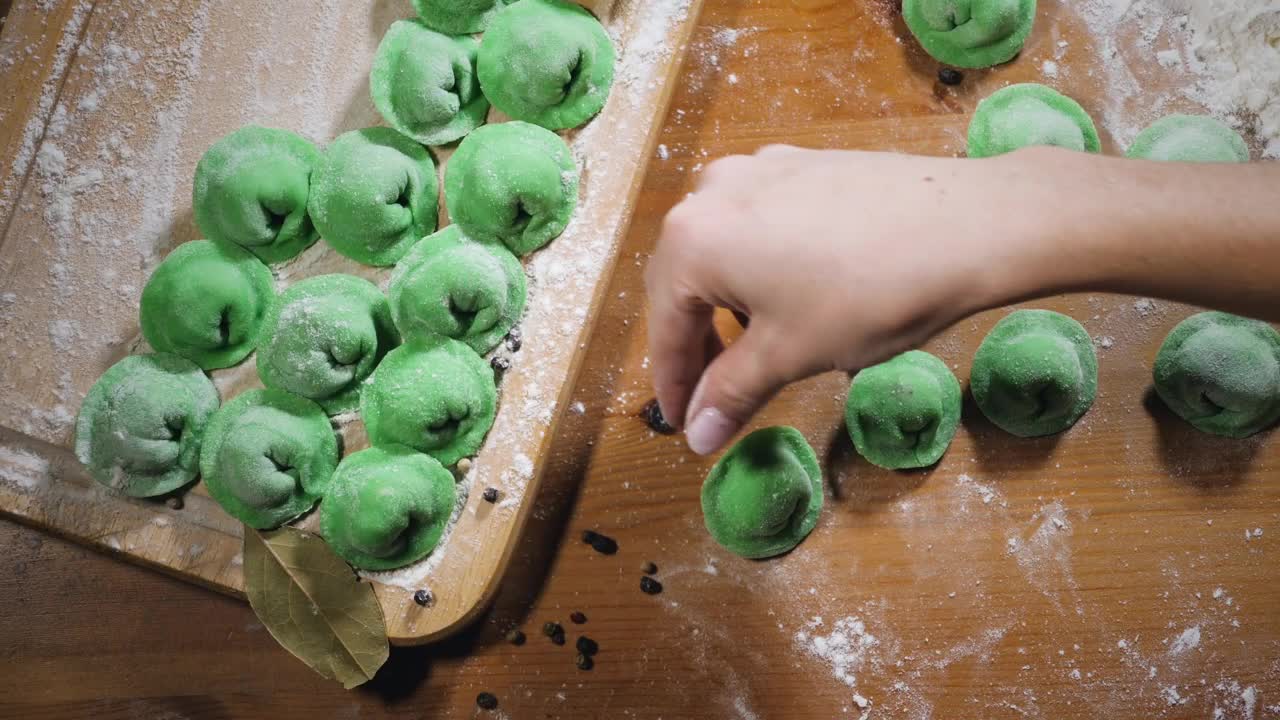 Download Stock Video Homemade Green Dumplings Animated Wallpaper