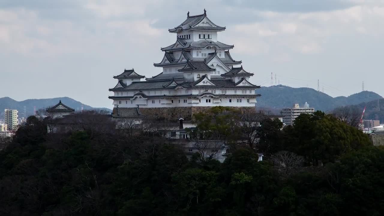 Download Stock Video Himeji Historic Castle Time Lapse In Japan Animated Wallpaper