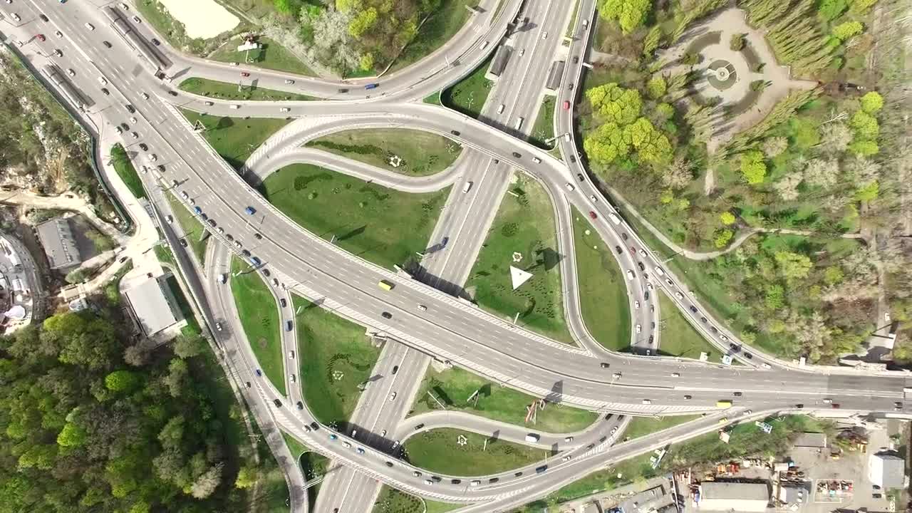 Download Stock Video Highways At An Intersection From Top Animated Wallpaper