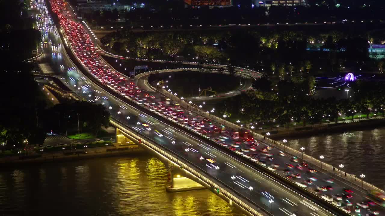 Download Stock Video Highway With Heavy Traffic At Night Animated Wallpaper