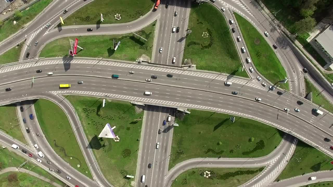 Download Stock Video Highway Intersection From Above Animated Wallpaper