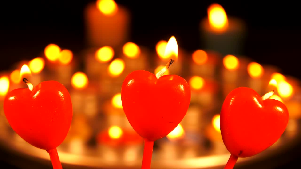 Download Stock Video Heart Shaped Candles Animated Wallpaper