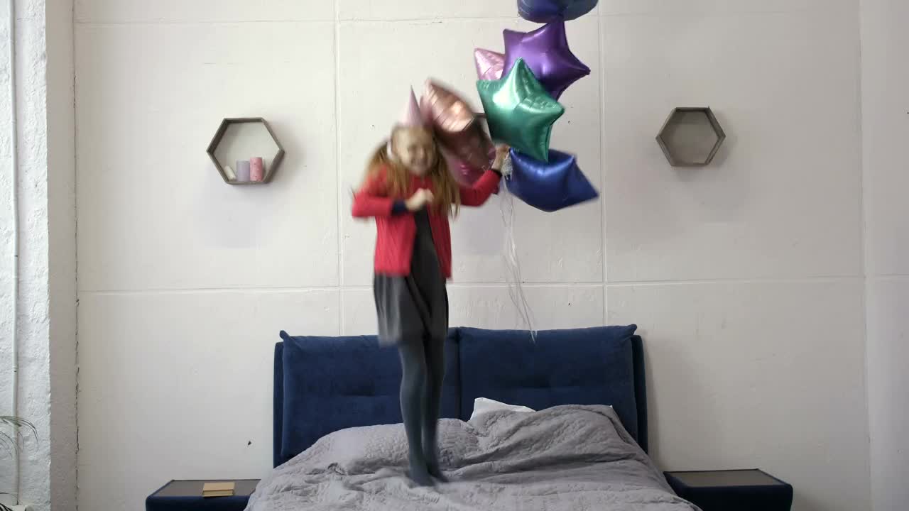 Download Stock Video Happy Girl With Balloons Animated Wallpaper