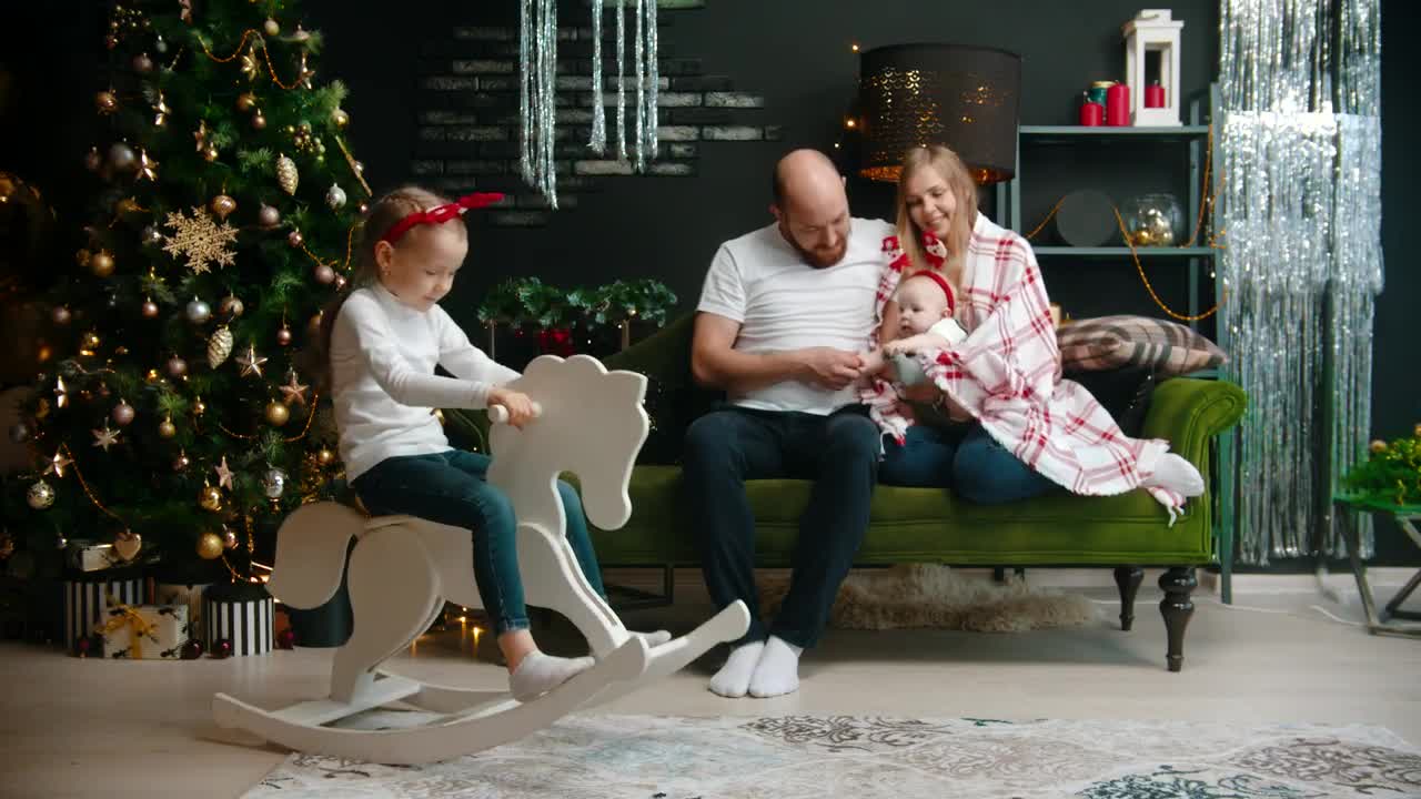 Download Stock Video Happy Family Spending Time Together At Christmas Animated Wallpaper