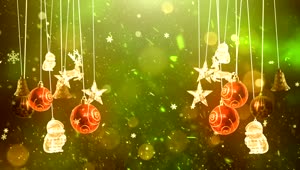 Download Stock Video Hanging Christmas Balls And Figures Animated Wallpaper