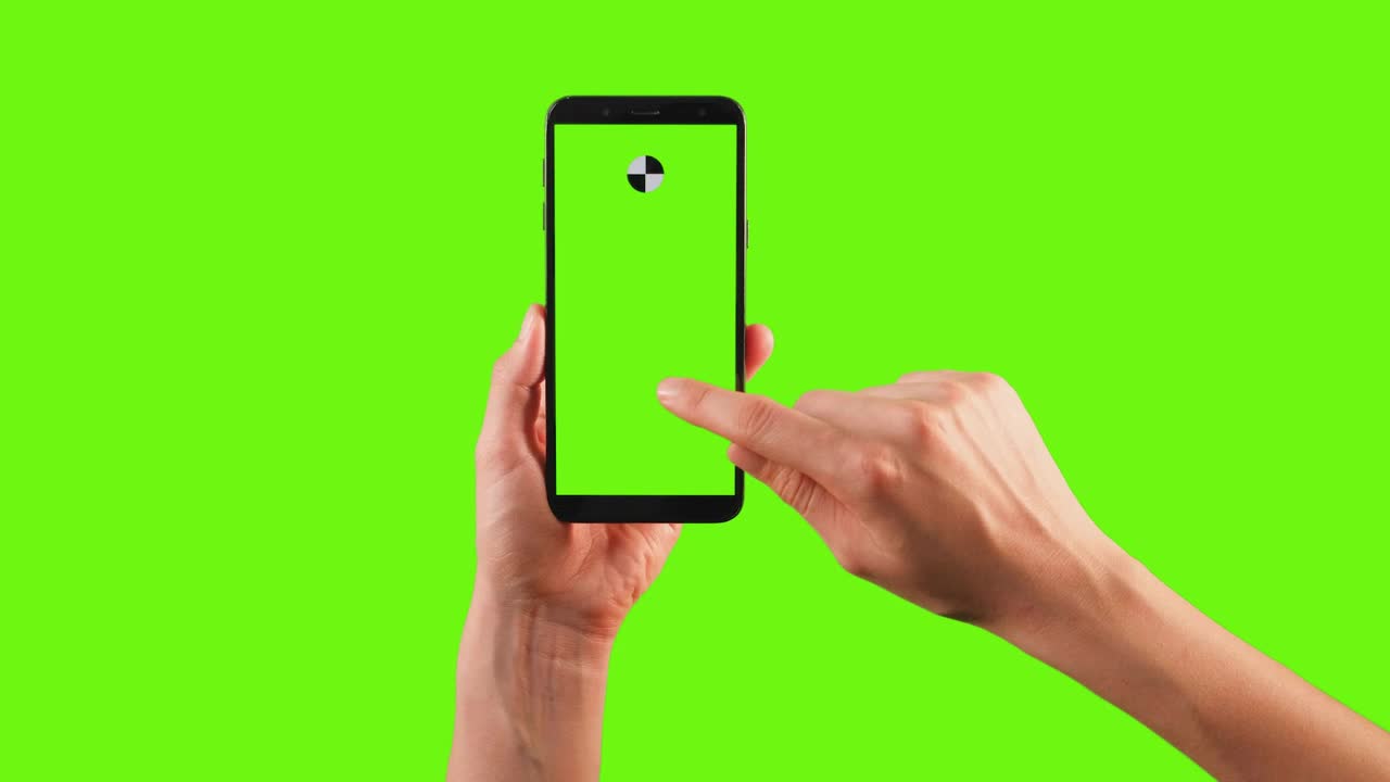 Download Stock Video Hands Using A Cellphone With Tracking Point On A Green Animated Wallpaper