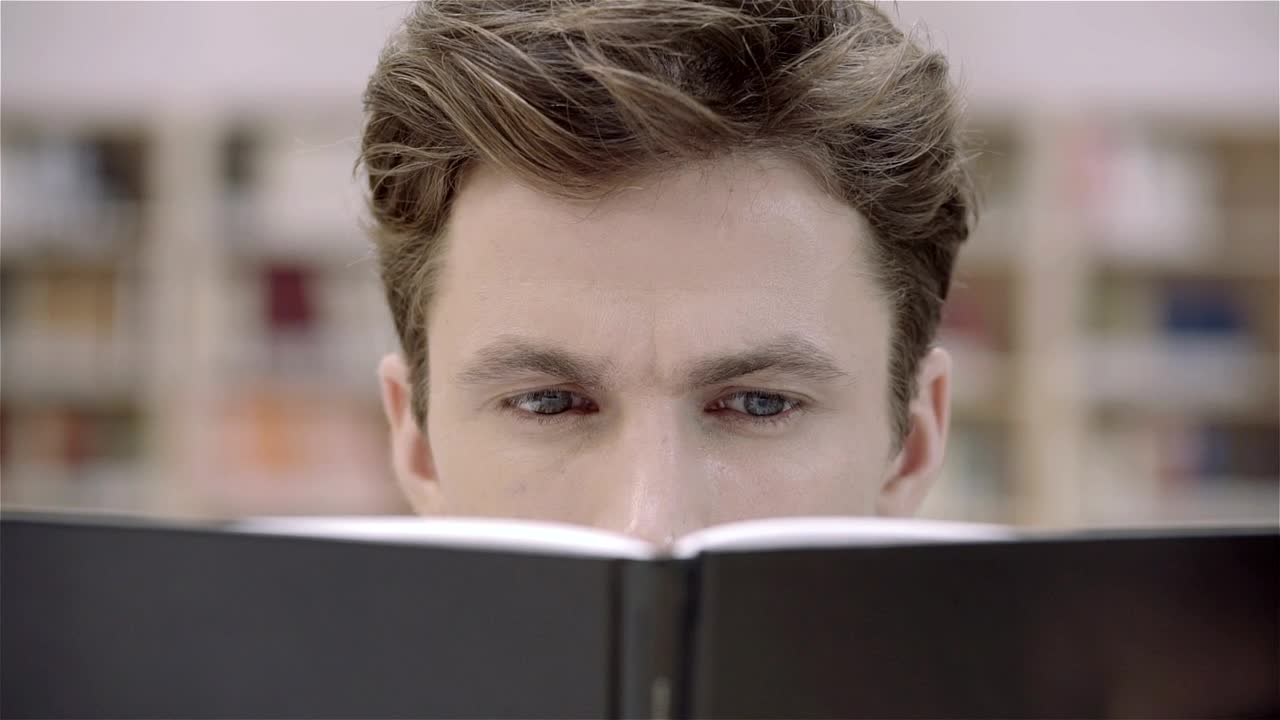 Download Stock Video Man Eyes Reading A Book Animated Wallpaper